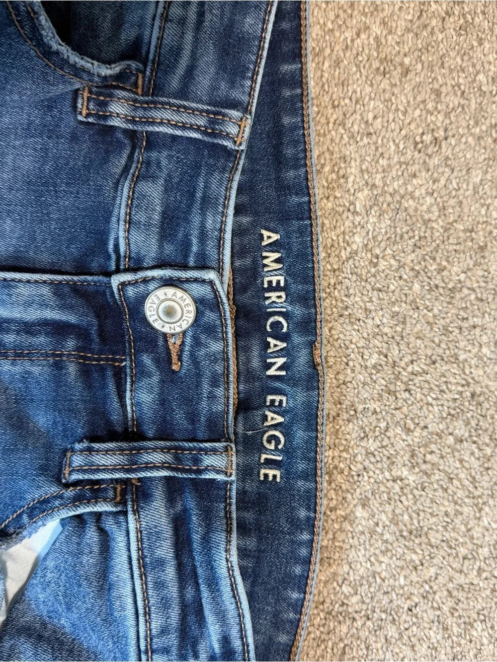 American Eagle Outfitters Ripped Skinny Jeans - Dark Blue